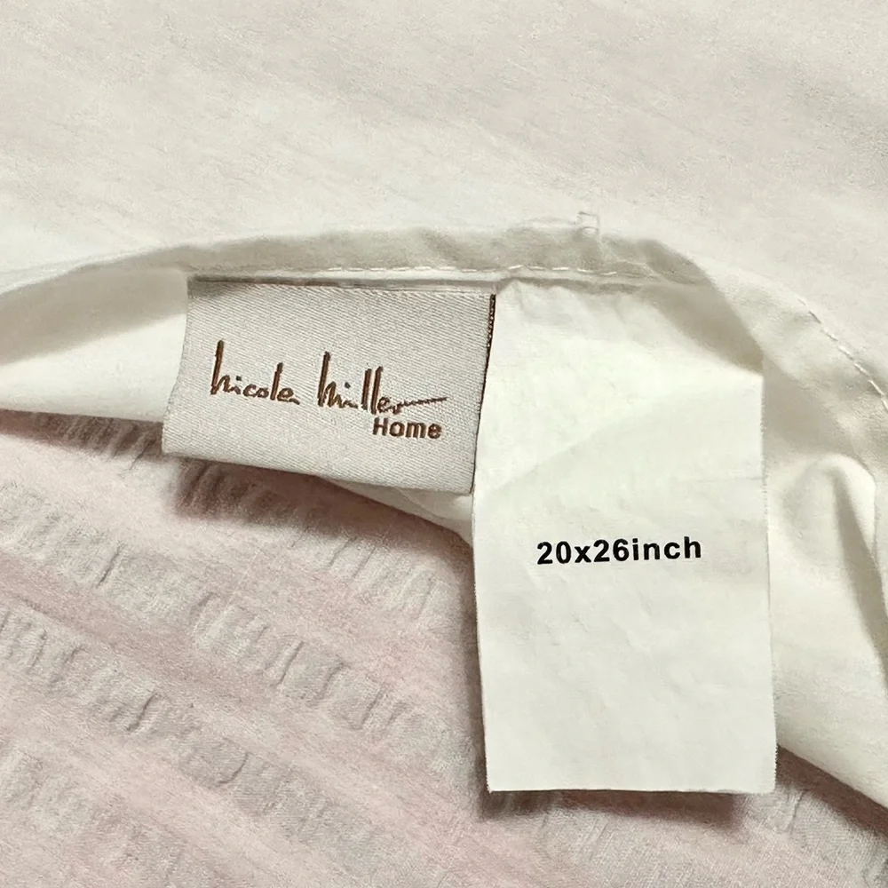 Nicole Miller White, Blue, and Grey Pillow Striped Shams 20” by 26” Standard